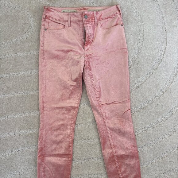 Anthropologie Pilcro and the Letterpress Pink Crushed Velvet High Rise Skinny - Picture 1 of 6